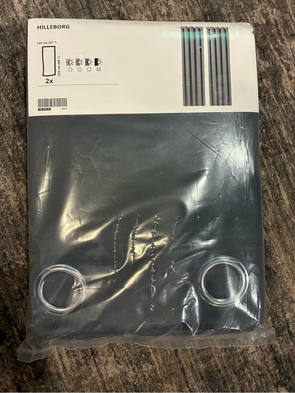 Dark Gray Grommet Curtain Panel - 2 Pack